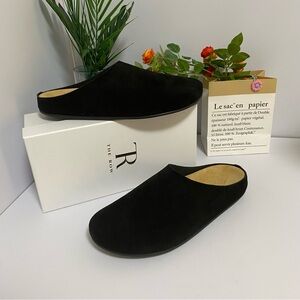 The Row Black Suede Men's Slip-Ons